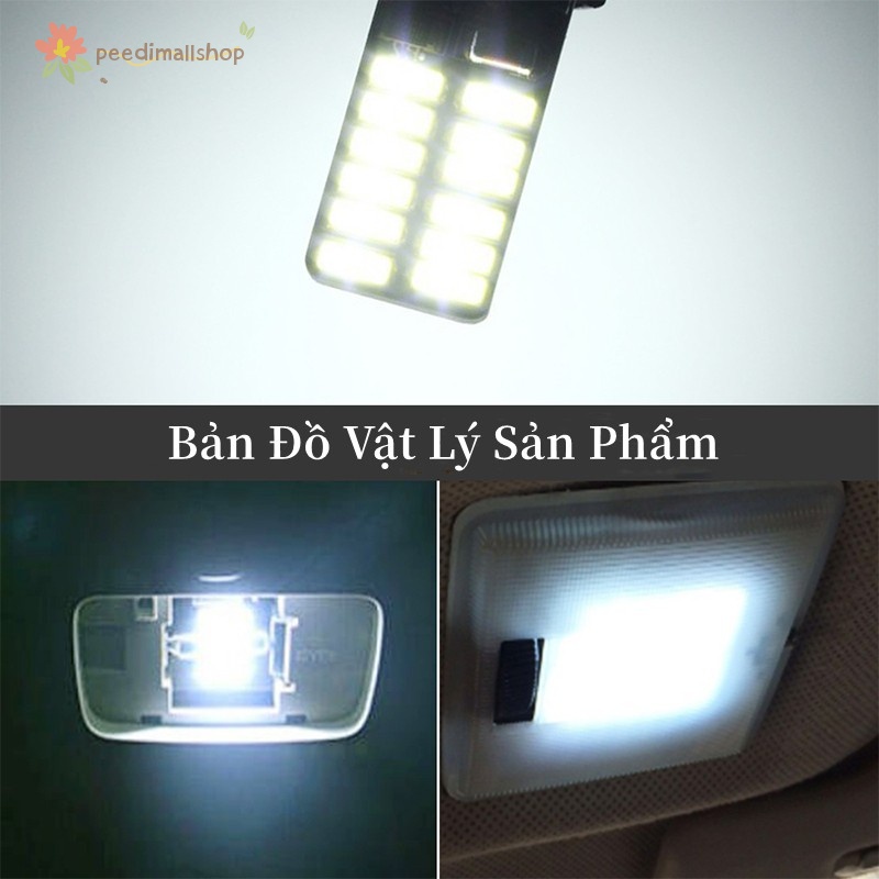 Đèn LED T10 W5W 24smd 4014 Gắn Biển Số Xe Hơi  chuyên dụng cho ô tô T10 LED hiển thị ánh sáng rộng dủ 7màu sắc