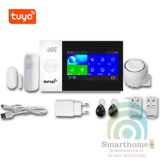 Bộ báo động không dây màn hình cảm ứng wifi gsm tuya shp-ck11