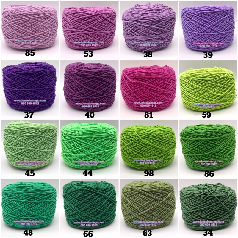 Sợi Cotton việt nam 1mm (Màu 54 ~ Màu 97) (cuộn 100gr)