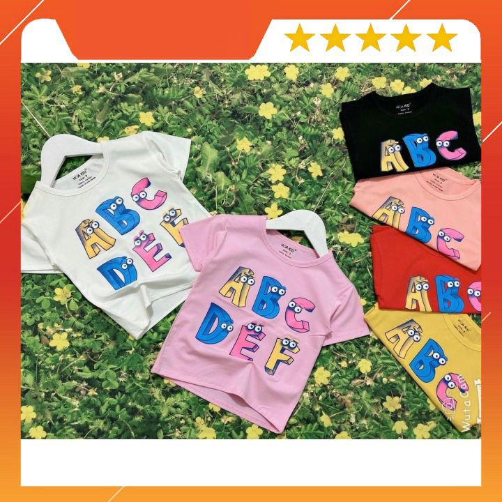 Áo thun bé gái từ 5kg - 24kg siêu cute (màu: vàng, trắng, đen)