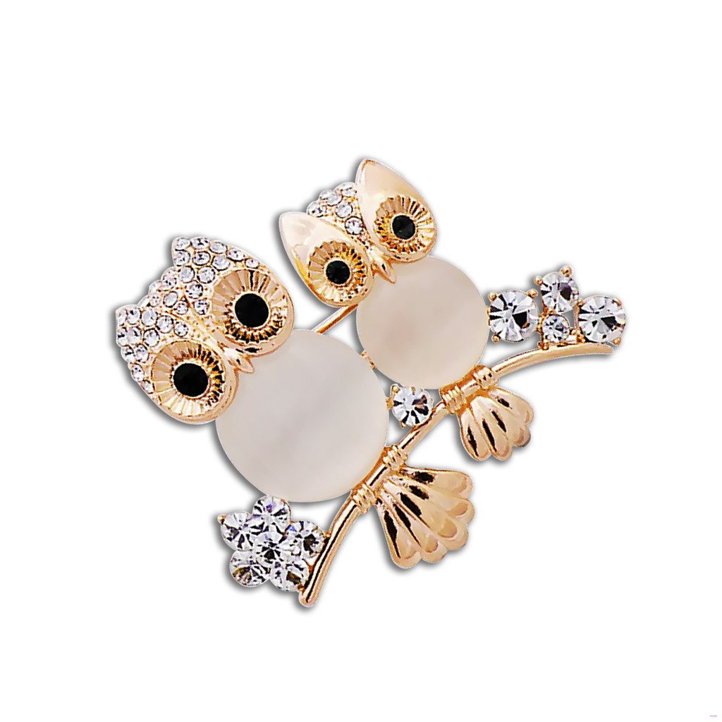 Ghim Cài Áo Hình Chim Cú Bằng Hợp Kim Đính Đá Thời Trang Cho Nữ
