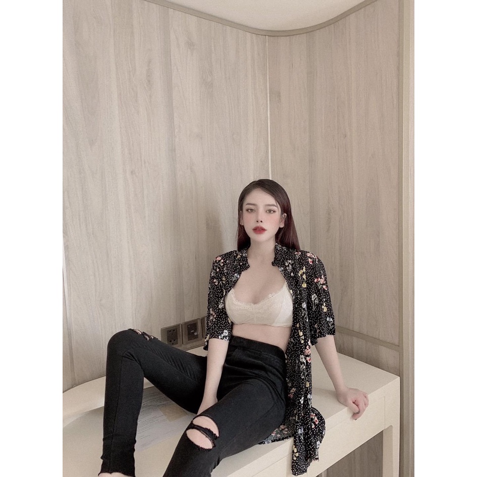 Áo sơ mi Amand Floral Pattern Shirt - Black