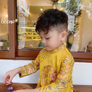 Set áo dài gấm rồng bé trai