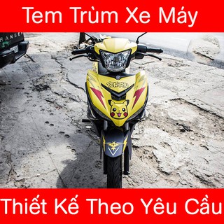 Tem Trùm Exciter 150 Vàng Đen Pikachu Dễ Thương