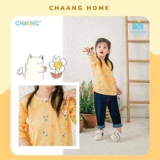 Chaang áo thun cotton garden vàng cho bé gái