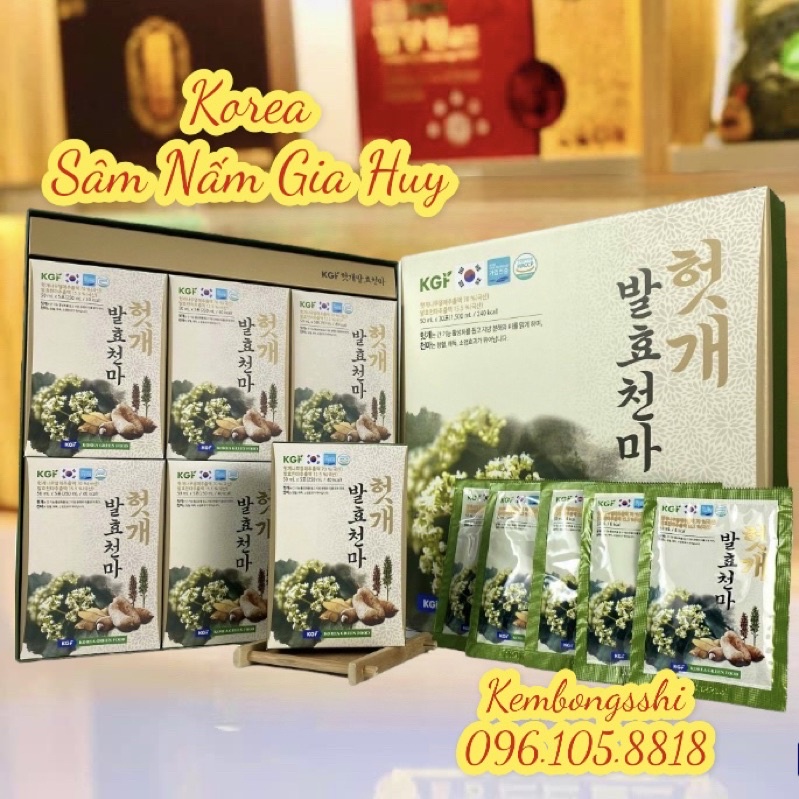 [HÀNG MỚI VỀ] Nước Bổ Gan, Mát Gan Thiên Ma Lên Men KGF Hàn Quốc, Hộp Vuông 30 Gói x 50ml