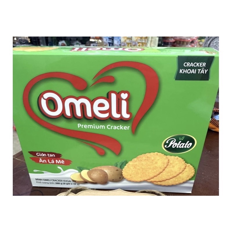 Bánh Omeli Cracker Hộp 288G Khoai Tây/Vừng dừa/Gấc