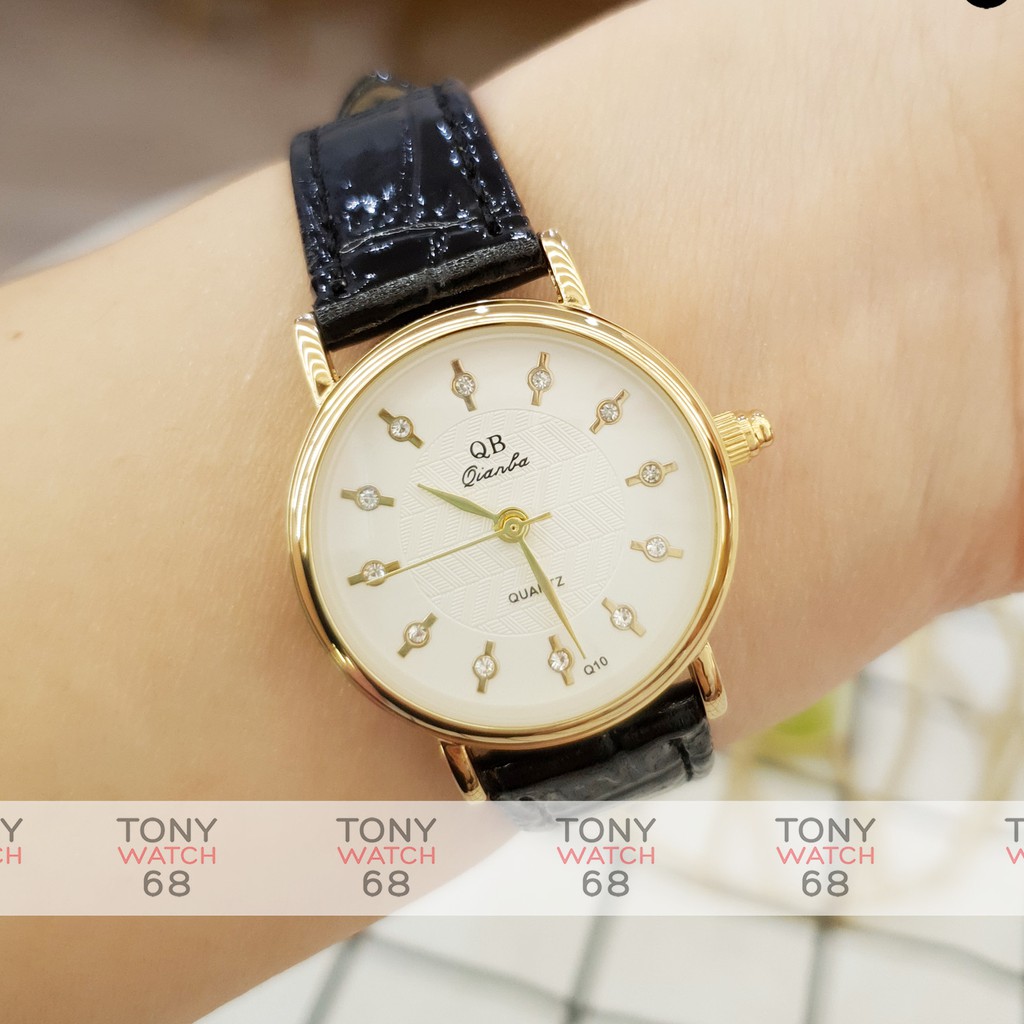 Đồng hồ nữ QB dây da mặt kính cong bản mini sang chảnh chính hãng Tony Watch 68