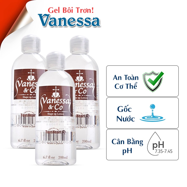 [TẶNG KÈM BCS 6 Bi] Gel Bôi Trơn Nhật Bản Vanessa &amp; Co Chai Lớn 200 ml , Tăng Thêm Hưng Phấn