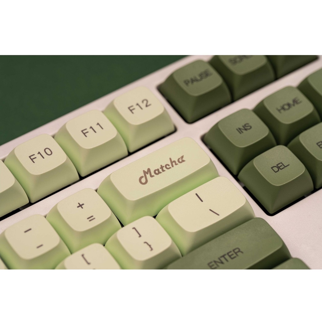 Keycap pbt xda matcha 9.5mm 124 phím, nút cho bàn phím cơ của PCMASTER