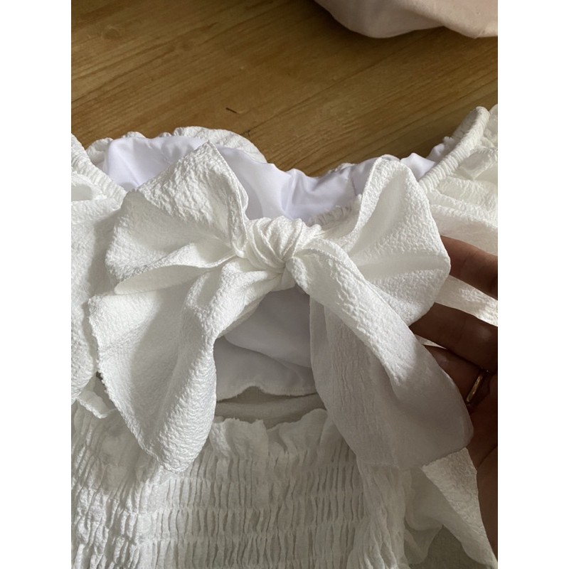 Áo tiểu thư tay bồng thắt nơ lưng kèm mút ngực cực xinh( ib chát để chọn màu ,hoặc đặt ghi ở phần ghi chú ) | BigBuy360 - bigbuy360.vn