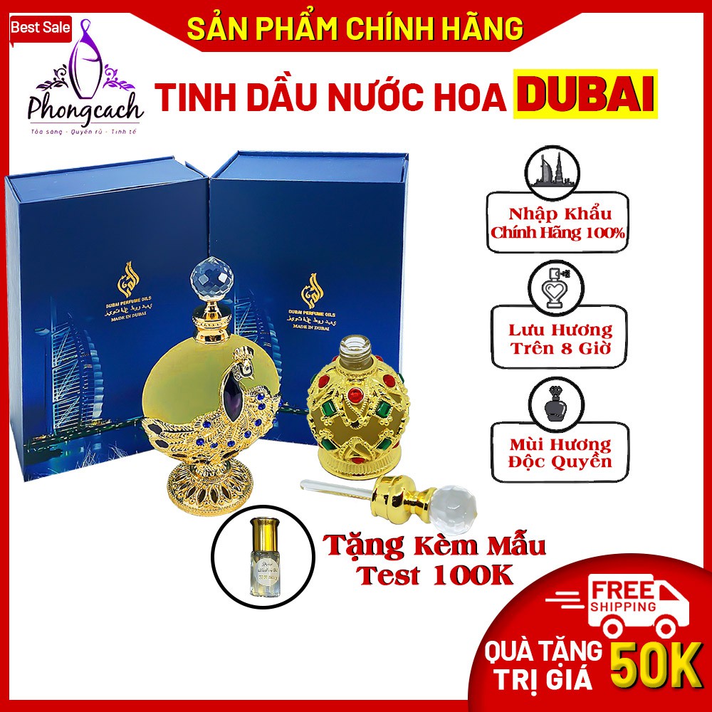 [XẢ KHO] Tinh dầu nước hoa Dubai 🦚 Con Công 🦚 chai 15ml 💟 chai 5ml | Tinh dầu dubai 💯 Thiết Kế Chính Hãng