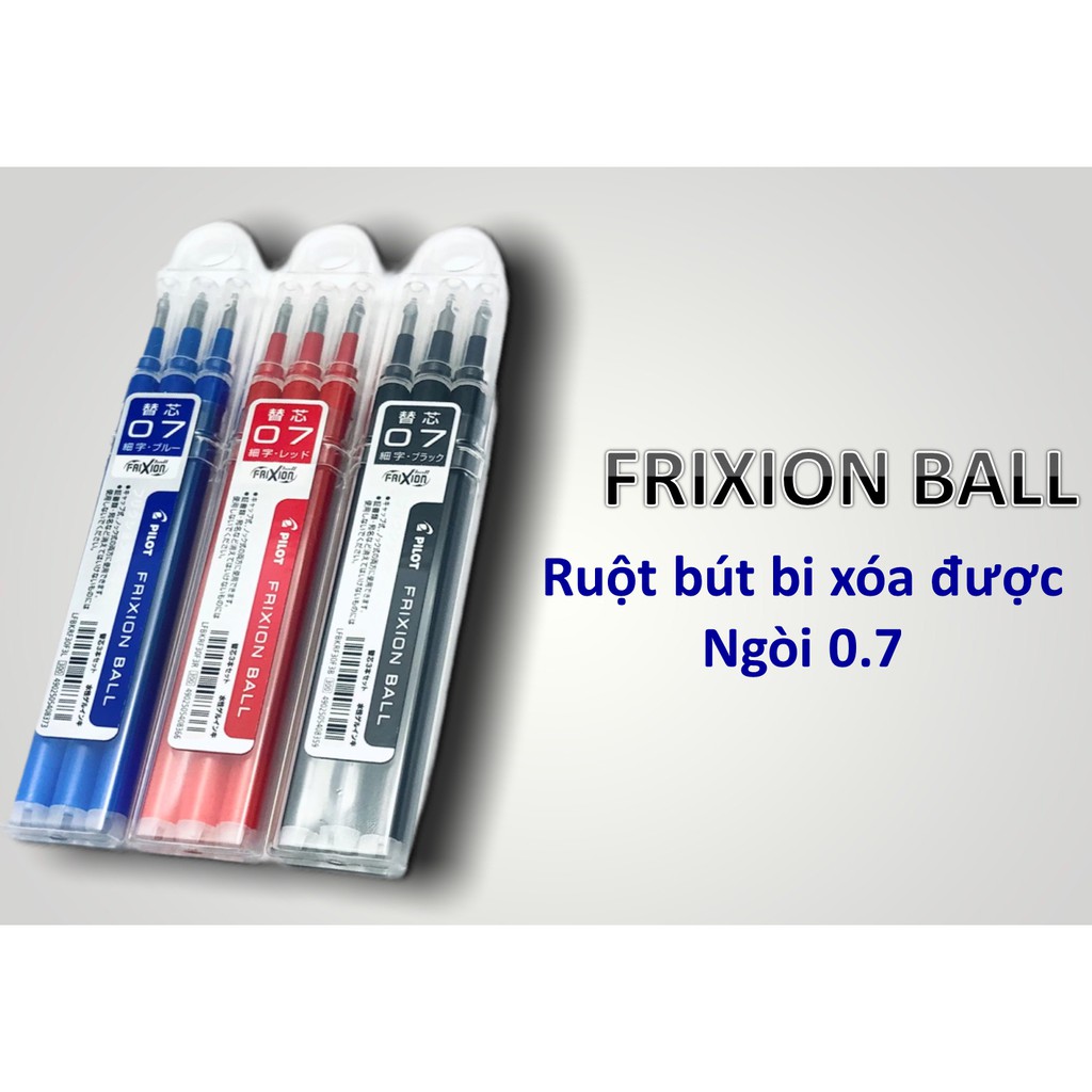COMBO 3 Ruột Bút Bi Xóa Được Frixion Ball Cỡ 0.5mm và 0.7mm