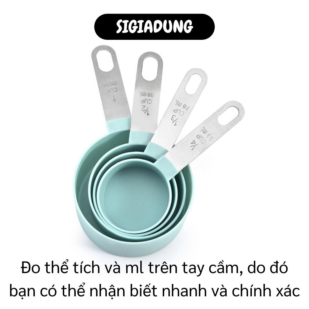 [SGD] Muỗng Đo Lường - Cốc/ Thìa Đong Định Lượng Làm Bánh Đủ 4 Kích Cỡ Có Móc Treo 9738