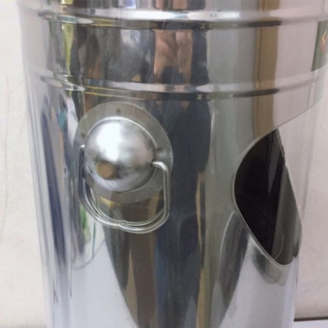 Thùng  rác inox cao cấp có gạt tàn  (23/61cm)Inox 304,thùng rác inox dạng tròn, HÀNG CHÍNH HÃNG