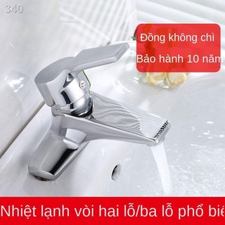 【HOT】Tất cả bằng đồng vòi nóng lạnh chậu đôi ba lỗ rửa vệ sinh