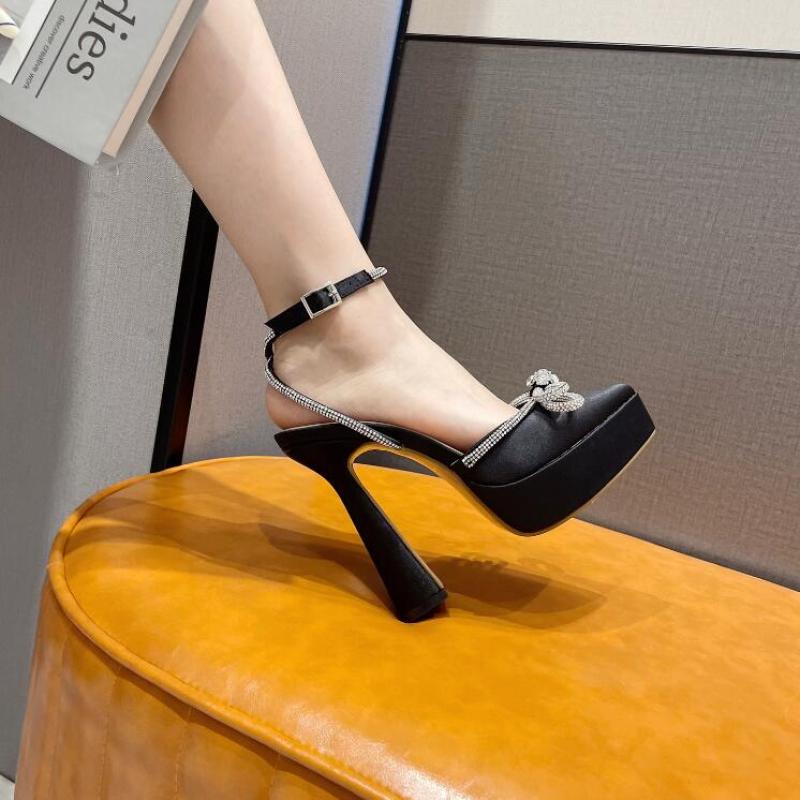 Giày Cao Gót Mũi Nhọn Đính Đá Thời Trang Cho Nữ Size 35-42