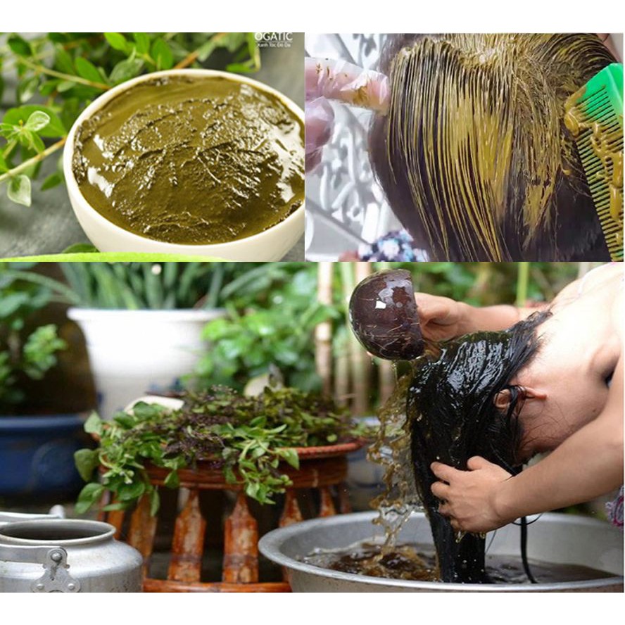 Bột Lá Nhuộm Tóc Ogatic Màu Đen