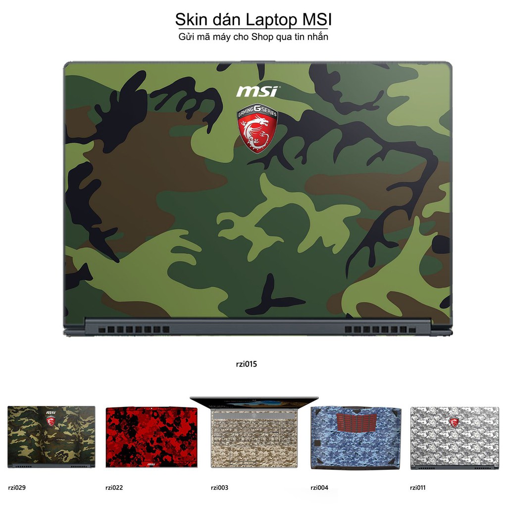 Skin dán Laptop MSI in hình rằn ri _nhiều mẫu 2 (inbox mã máy cho Shop)