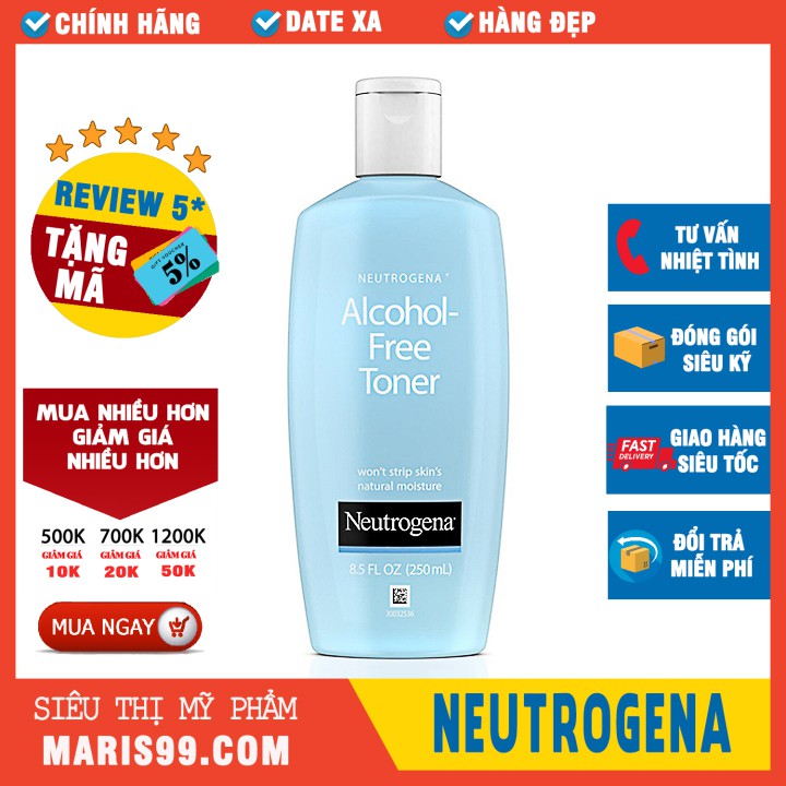 Nước Hoa Hồng Neutrogena Alcohol Free Toner (250ml)