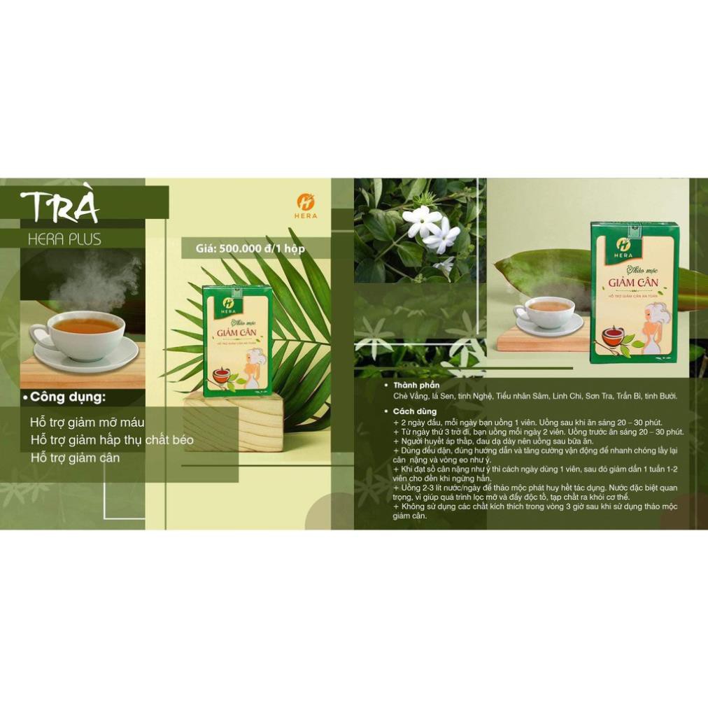 [CHÍNH HÃNG] THẢO MỘC GIẢM CÂN HERA PLUS - Hỗ trợ giảm cân cấp tốc, giảm cân nhanh, an toàn. Hộp 30 viên