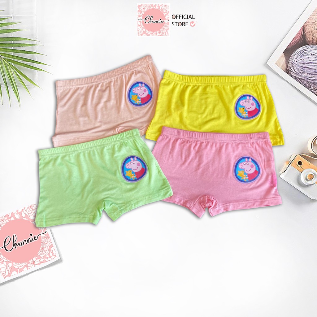 Quần chip, quần lót cotton lụa cho bé gái, họa tiết công chúa, kitty, peppa pig. Giao hình ngẫu nhiên