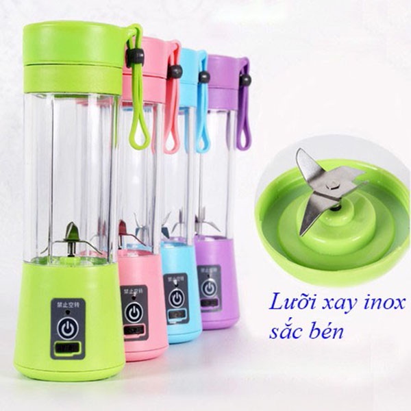 Máy Xay Sinh Tố Mini Cầm Tay Sạc Pin 6 Lưỡi Tiện Lợi, Máy Xay Cầm Tay, Máy Xay Mini Tích Điện Mang Đi Du Lịch Tiện Lợi