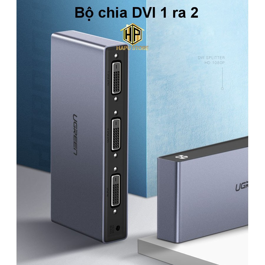 [Mã ELHACE giảm 4% đơn 300K] Bộ chia DVI 1 ra 2 Ugreen 50746 chuẩn DVI-D độ phân giải 1080P cao cấp - Hapustore