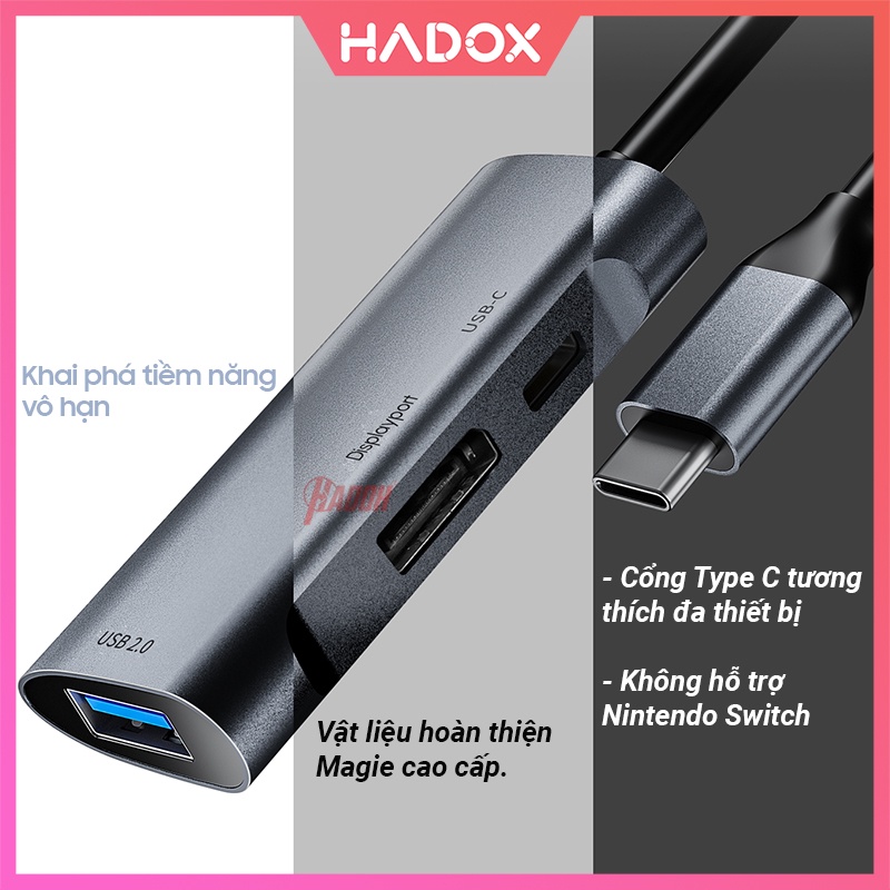 Hub type c 3in1 8K/4K60Hz - Cổng chuyển đổi hub usb type-c to displayport dp, pd, usb type-c cho laptop, macbook, ipad