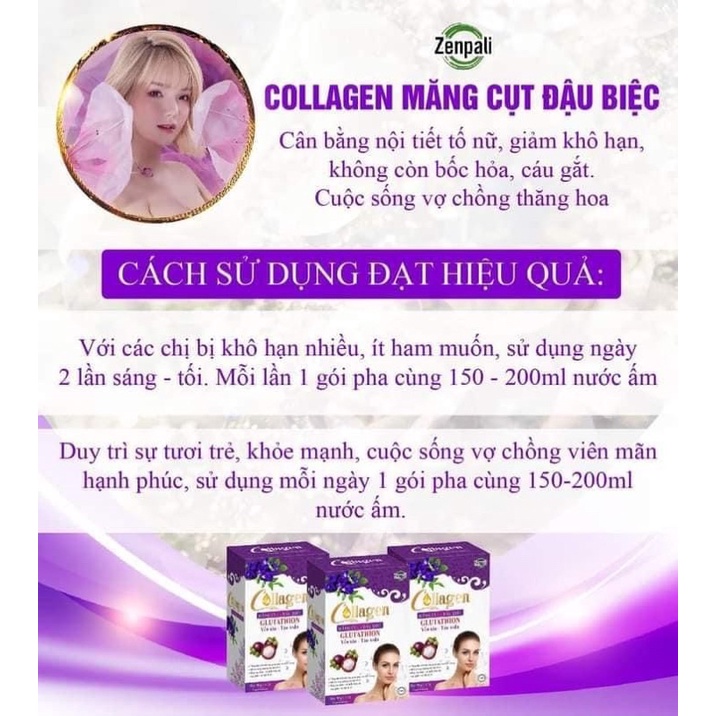 collagen măng cụt hoa đậu biếc zenpali