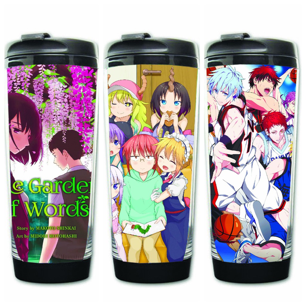 Bình nước IN HÌNH Khu vườn ngôn từ Miss Kobayashi's dragon maid Kuroko no basket anime chibi cốc đựng quà tặng tiện lợi