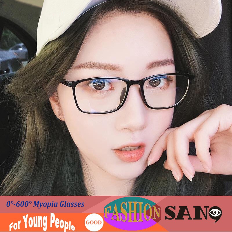 Kính mắt gọng chữ nhật 0-500° kiểu dáng thời trang
