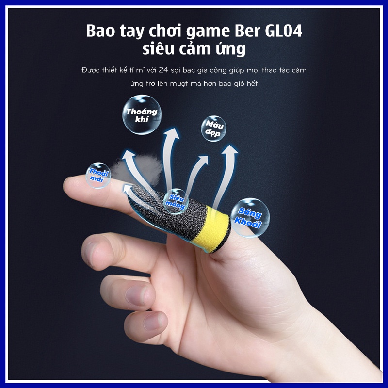 Bao tay chơi game Ber Super GL04 - Bản nâng cấp - Chinh phục mọi loại game Pubg, Free Fire,..