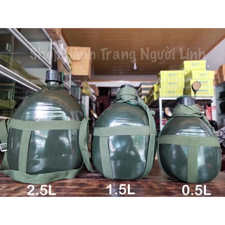 Bình tông, bình bi đông vỏ nhôm 🍾 dung tích 0.5 lít, 1.5 lít, 2.5 lít đựng nước, đựng rượu 🍾