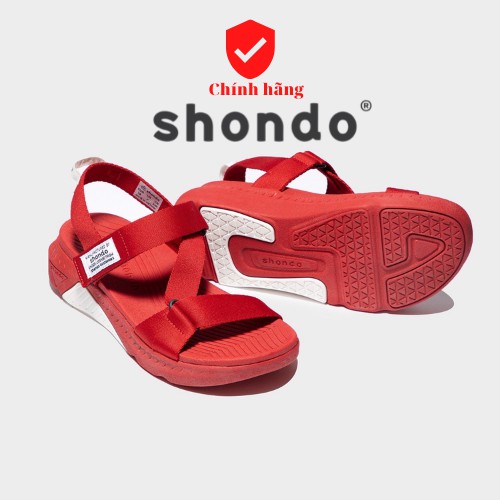 Sandals Shondo F7 Racing đế đỏ phối trắng quai đỏ F7R6262