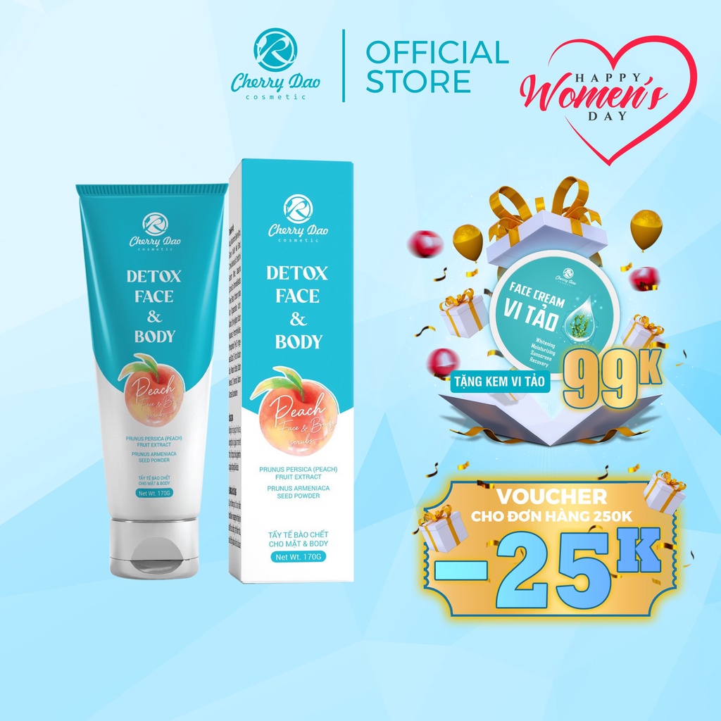 Tẩy tế bào chết body và da mặt yến mạch - Oatmeal Face &amp; Body Scrub CRD Cherry Đào