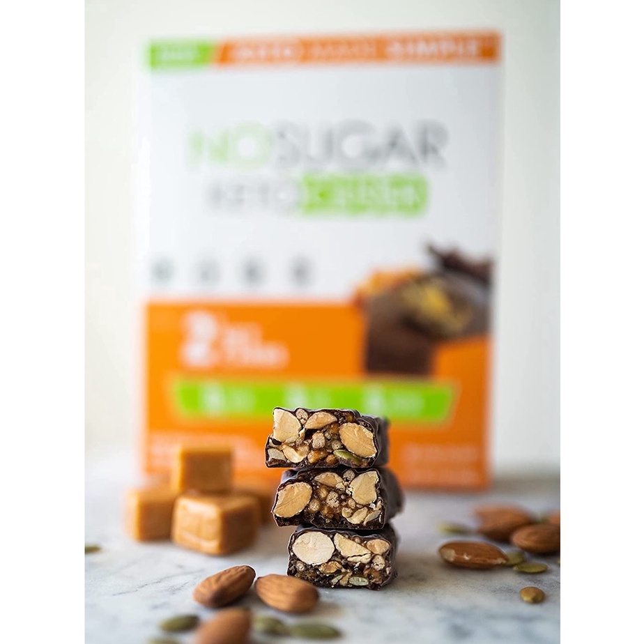 [NOSUGARCOMPANY- KETO BAR] Thanh bánh Keto Protein 25g vị Salted Caramel Dark Choco/ Plant-based/ Non GMO/ Gluten-free