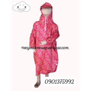 Áo Mưa Bít Trẻ Em Vải Dù Siêu Dai, Chống Thấm Nước, Che Kín Người An Toàn Cho Bé, Rộng Rãi Đeo Balo (Chọn màu ưng ý)