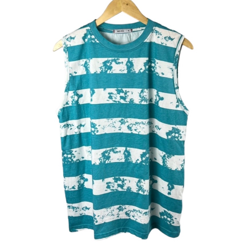 Áo thun nam sát nách SEVEN, áo ba lỗ tập gym form rộng thun cotton