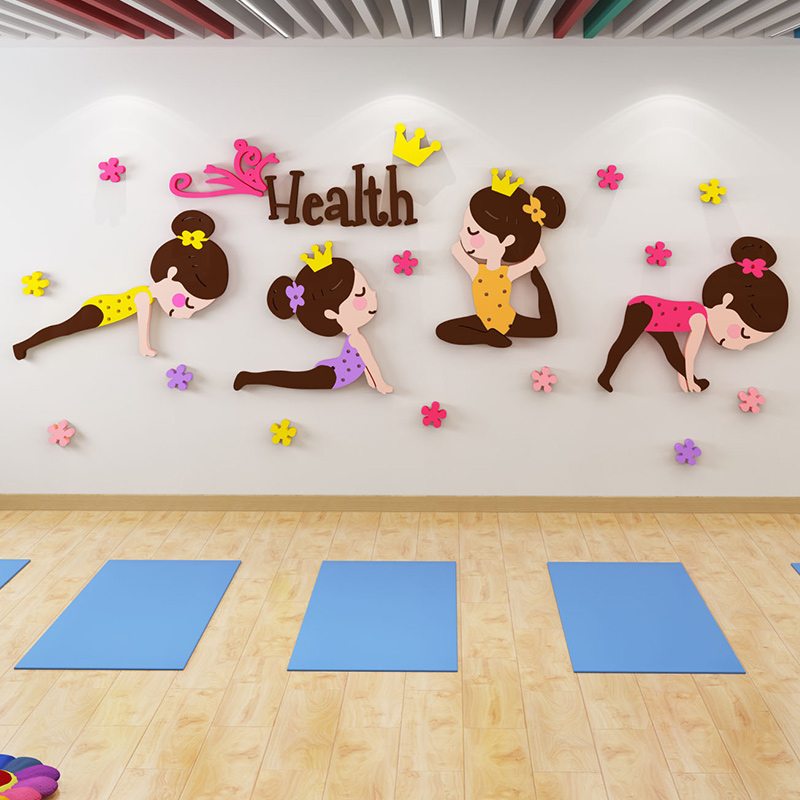 Tranh dán tường mica 3d decor khổ lớn dán nổi - trang trí phòng tập thể dục, yoga, phòng học Nhiều Size - EPeBen