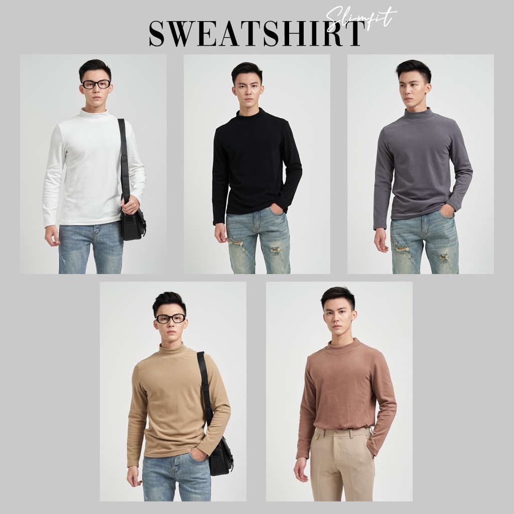 Áo Thun Nam Dài Tay TONY4MEN Basic Cổ Cao 3 Phân Giữ Ấm Cực Tốt Form Slimfit AN8031 | BigBuy360 - bigbuy360.vn