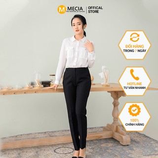 Quần baggy nữ Mecia QD2109 - Quần tây nữ cao cấp, chất vải tuýt si tuyết mưa co giãn nhẹ, mặc nhẹ thoáng mát