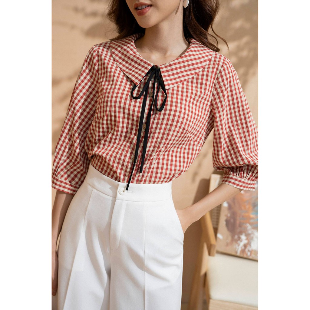 Sơ mi cổ sen vuông dây thắt nơ tay lỡ TIIN STORE AHD388 | BigBuy360 - bigbuy360.vn