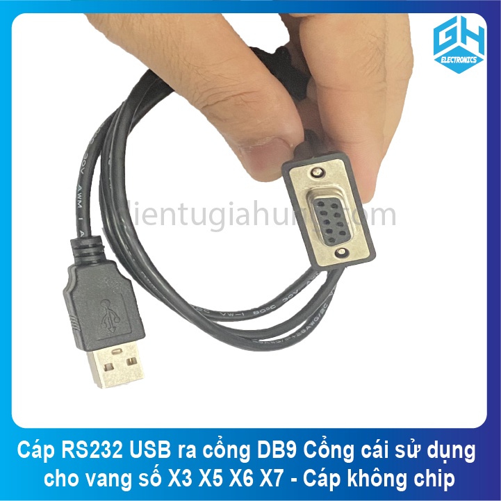 {Cáp không chip}Dây Cáp RS232 USB ra cổng DB9 có cổng cái sử dụng cho vang số X3 X5 X6 X7