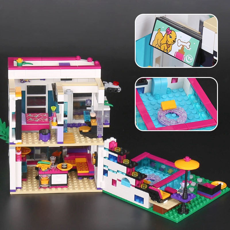 Compatible with Lego Lepin 01046 Friends Girl Livi's POP Star House Designer Toy Compatible Lego 41135