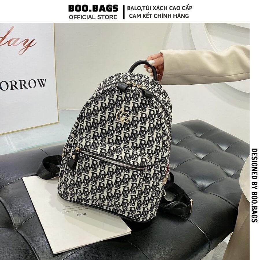 Balo Nữ Đi Học, Balo Vải Dù Size 35 Siêu Nhẹ Cao Cấp Phong Cách Hàn Quốc Boobags Boo-015