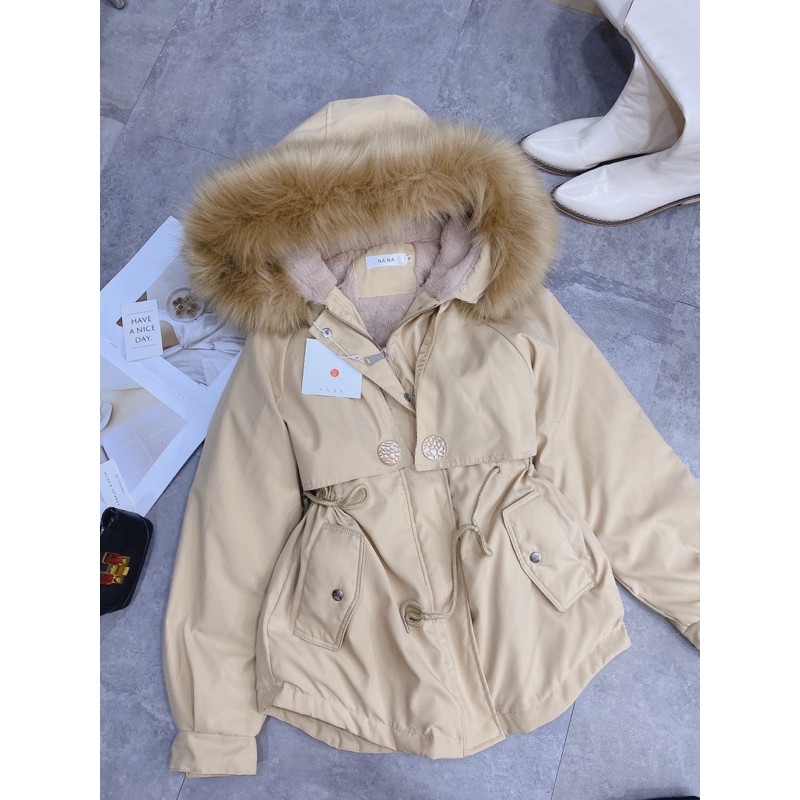 [Xả kho] Áo Khoác Phao Lót Lông Hai Cúc ( có sẵn+ảnh thật) | BigBuy360 - bigbuy360.vn