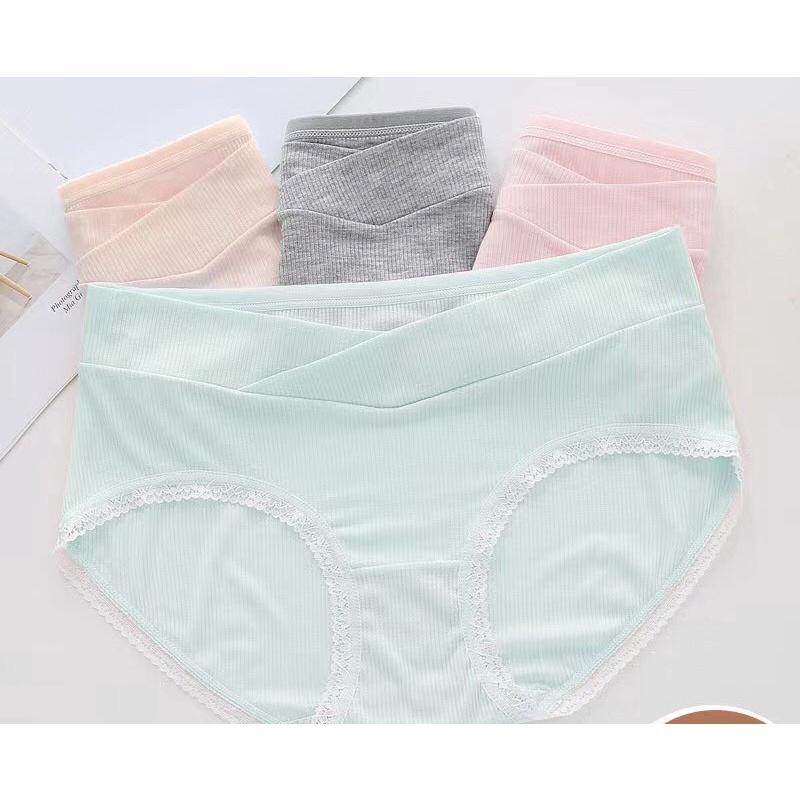 Quần bầu lót cạp chéo kháng khuẩn ,mềm mịn,co giãn nhẹ,pha ren ,màu xinh xỉu-có size theo từng chu kì