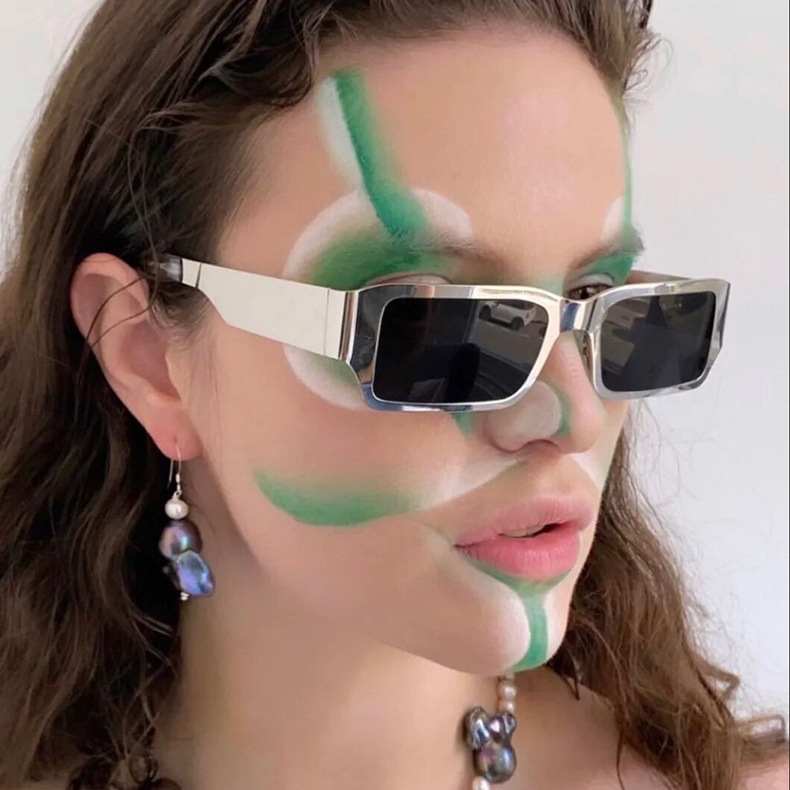 Kính mát gọng kim loại nhỏ thời trang Âu Mỹ 2021