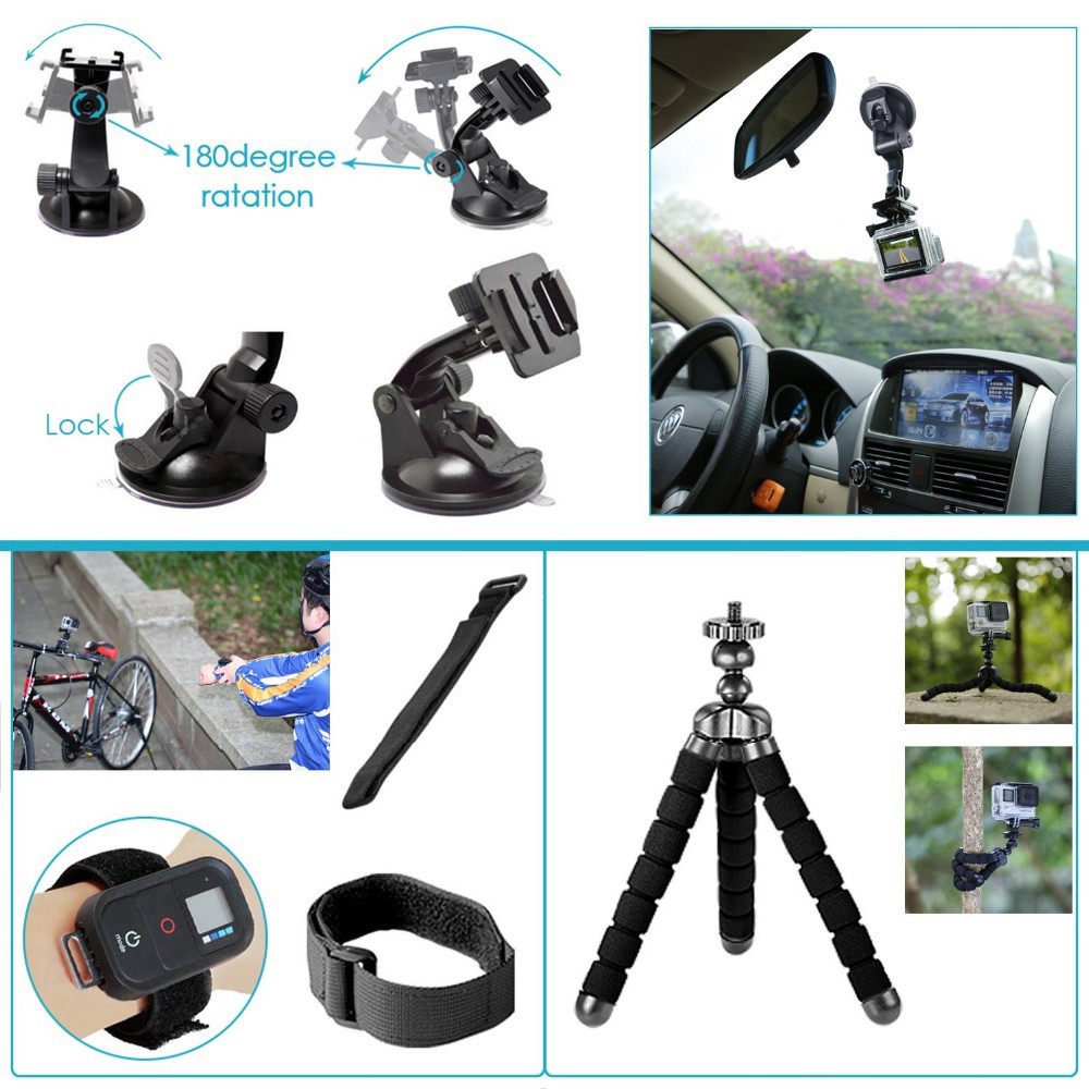 Bộ phụ kiện GOPRO, SJCAM POPO 50 dụng cụ hỗ trợ Action Camera trong các hoạt động thể thao, dã ngoại